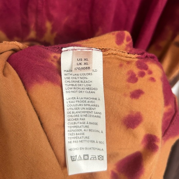 Free People Be Free Tie Dye Long Sleeve T-Shirt in French Roast size XL 70s - Picture 10 of 12